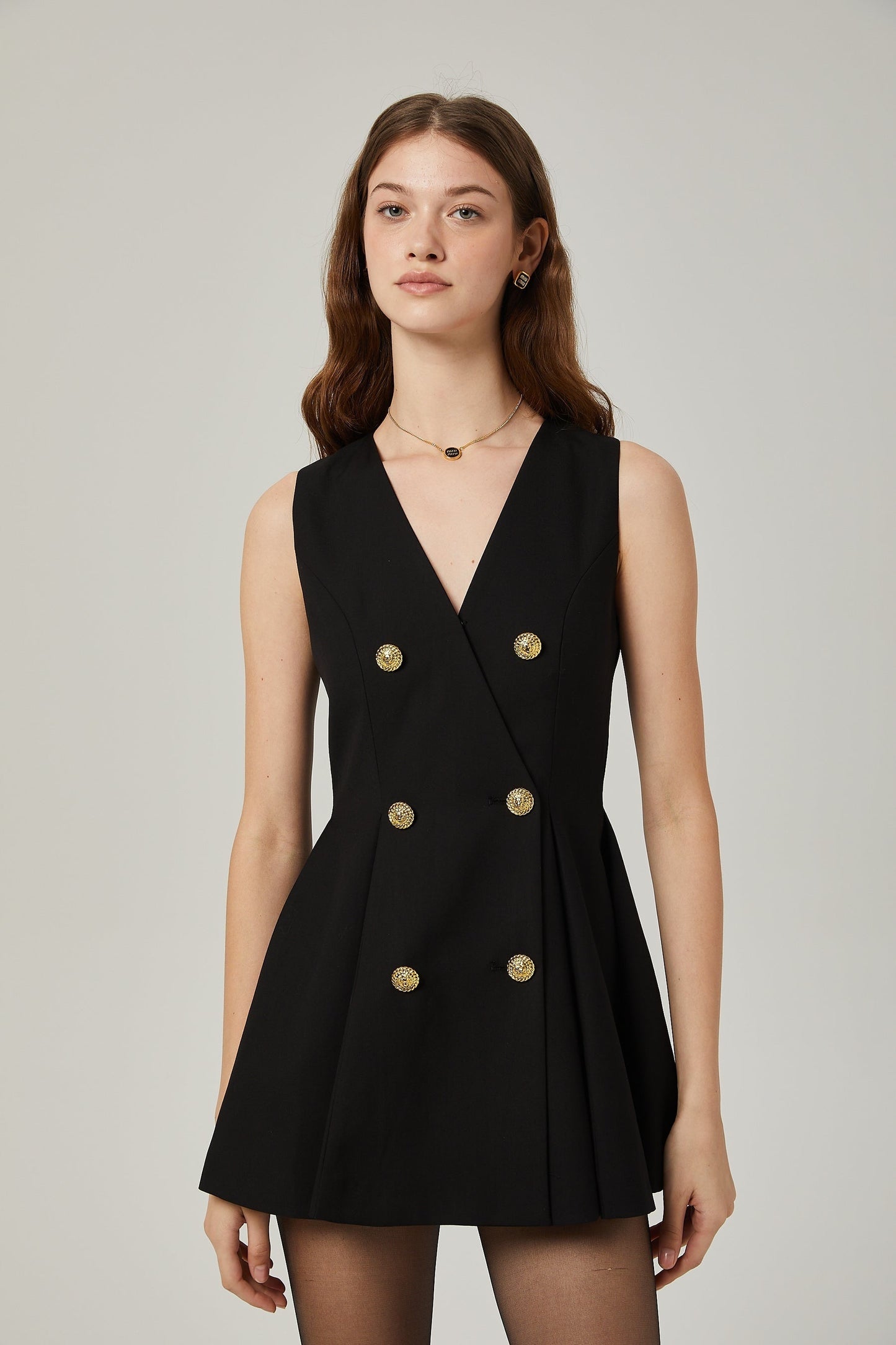 Amira doublebreasted flared mini dress