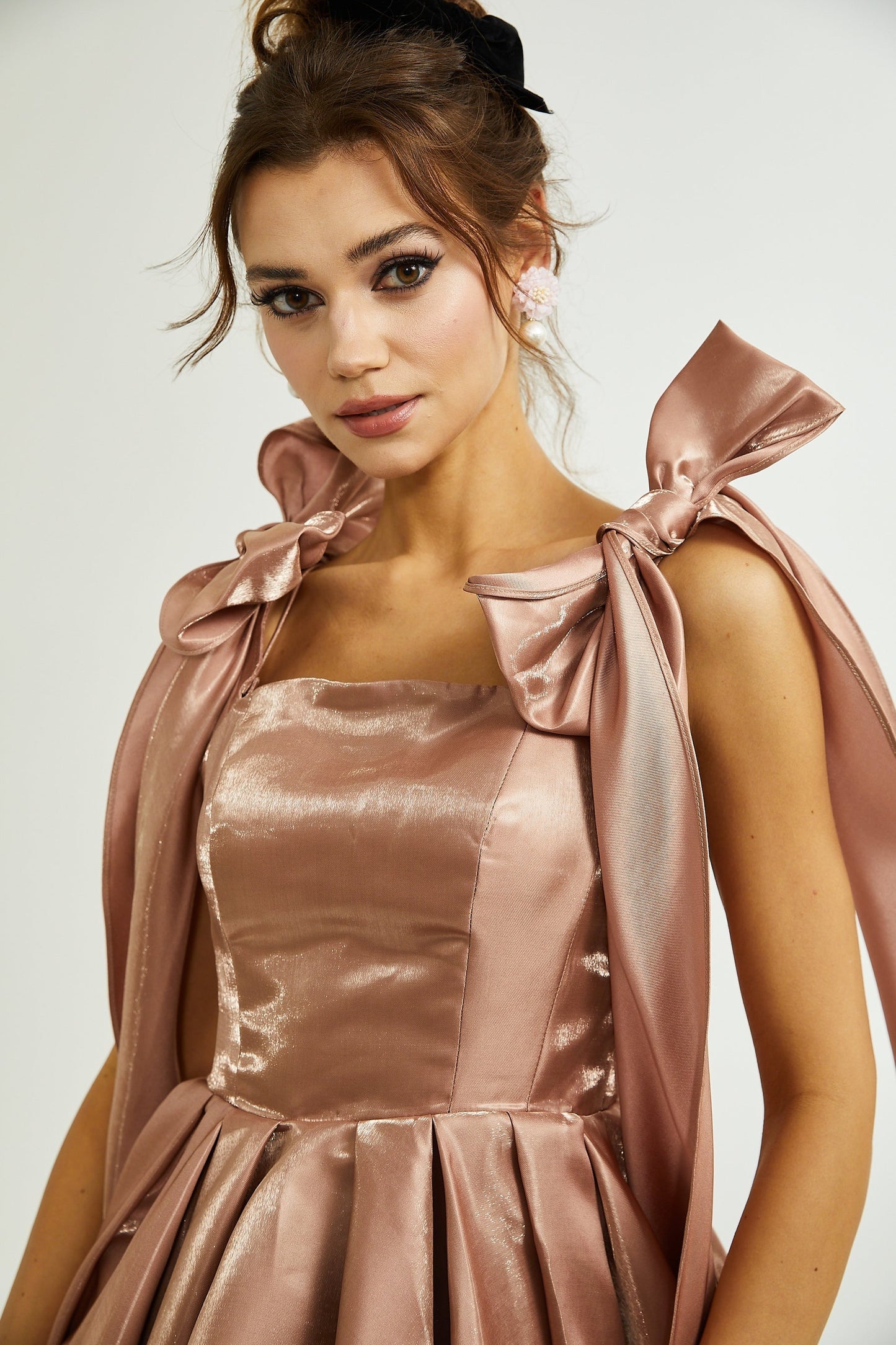 Catiana bowdetail flared dress