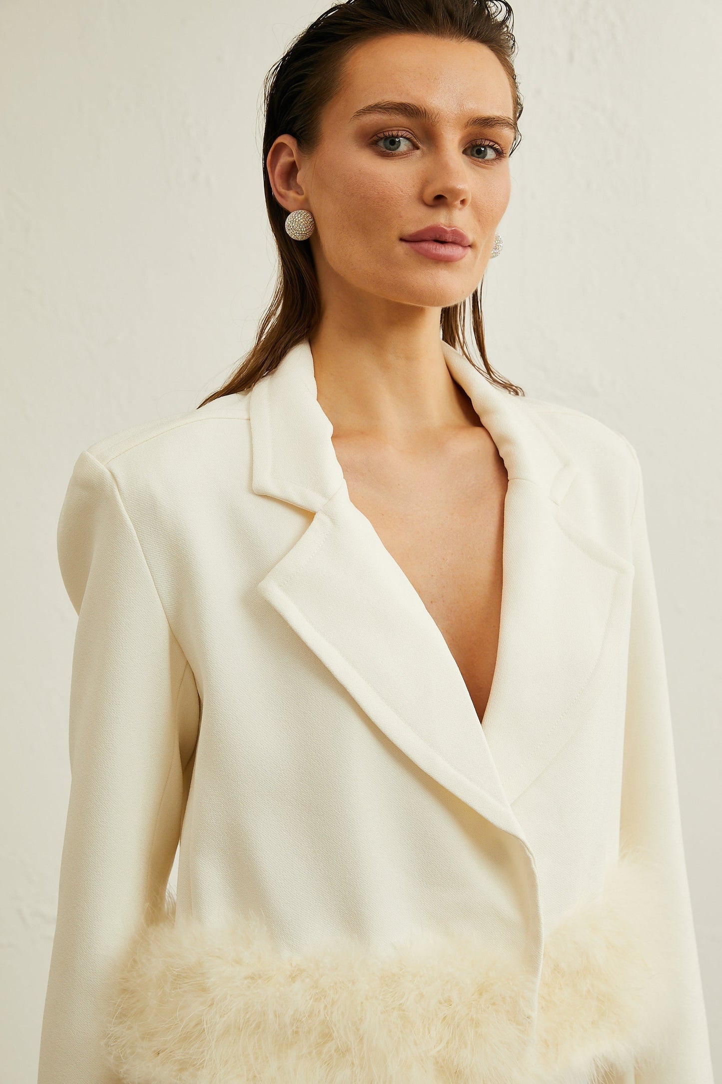 Valérie featherhem blazer skirt matching set