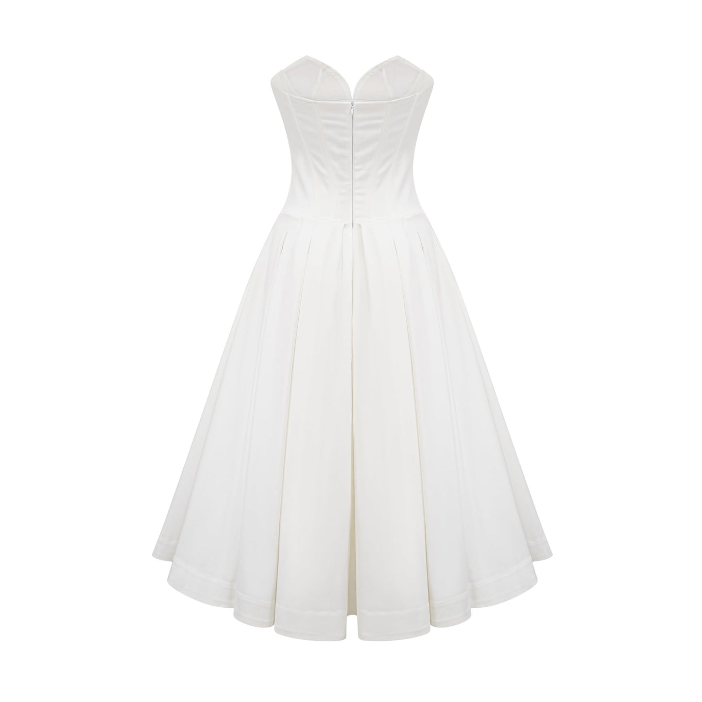 Katherine offshoulder corset midi dress in White