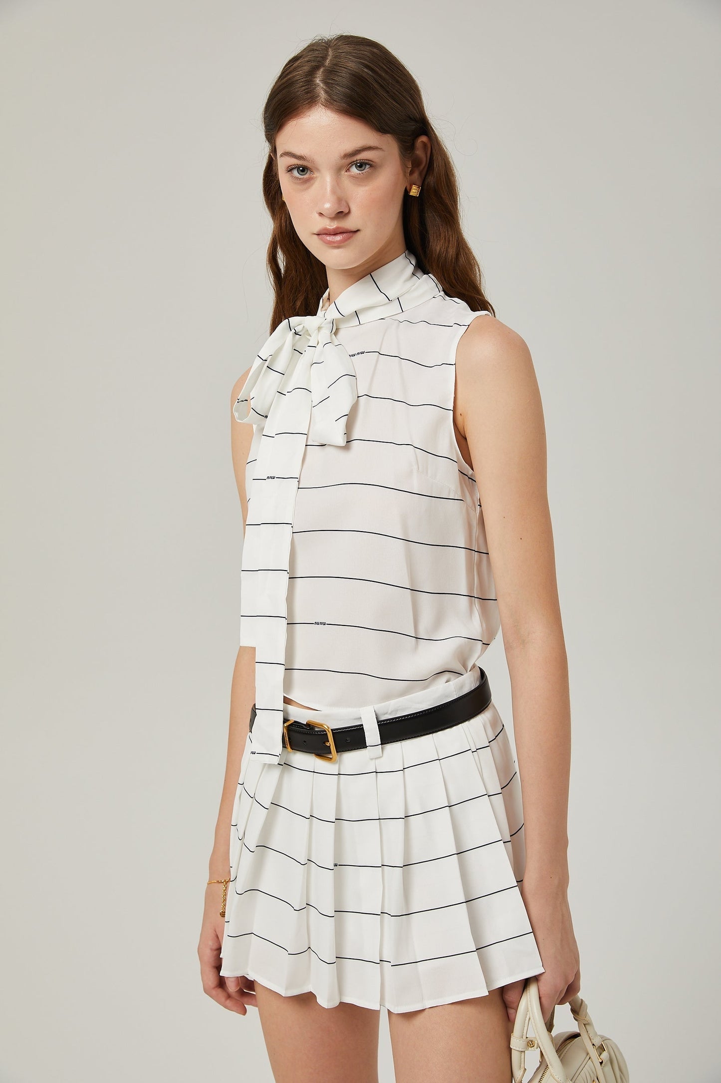 Angélique striped top skirt matching set