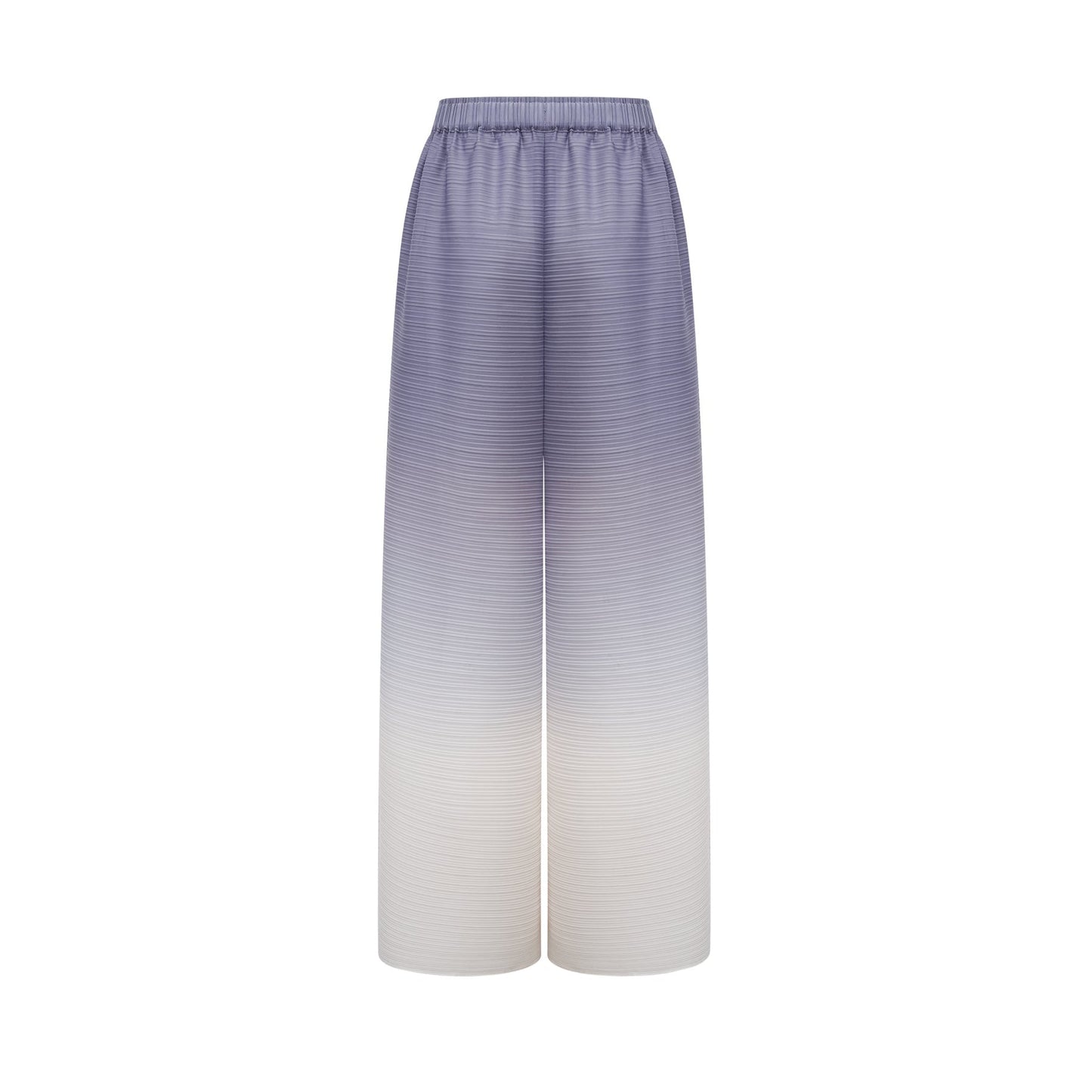 Agathe purple gradient wrinkled blouse trousers matching set