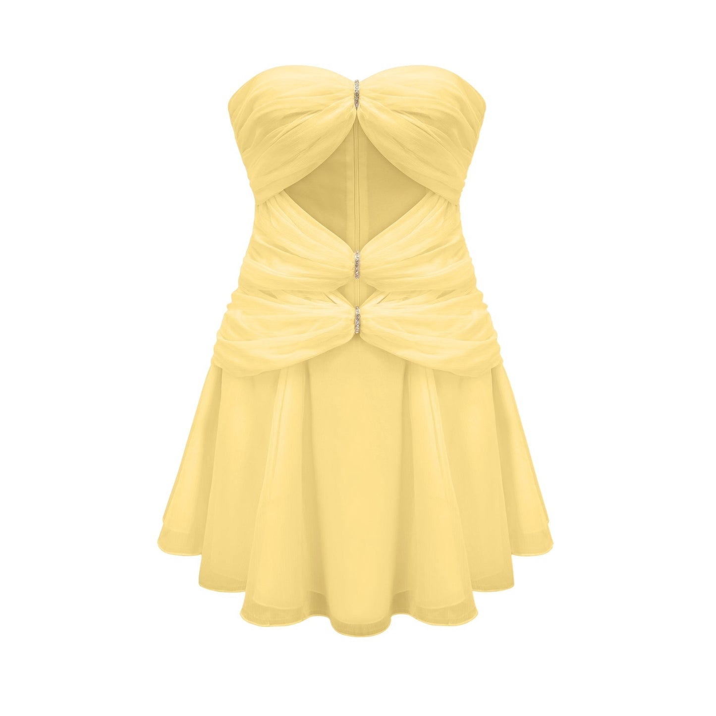 Émilienne cutout pleated offshoulder mini dress