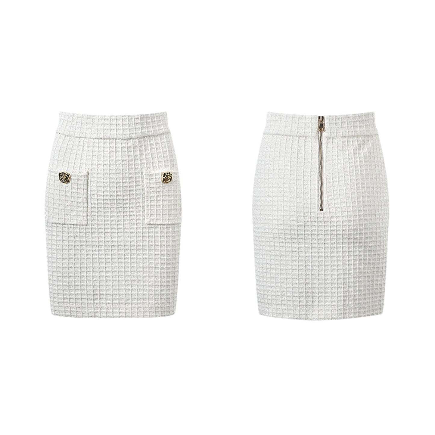 Élodie waffleknit jacket skirt matching set