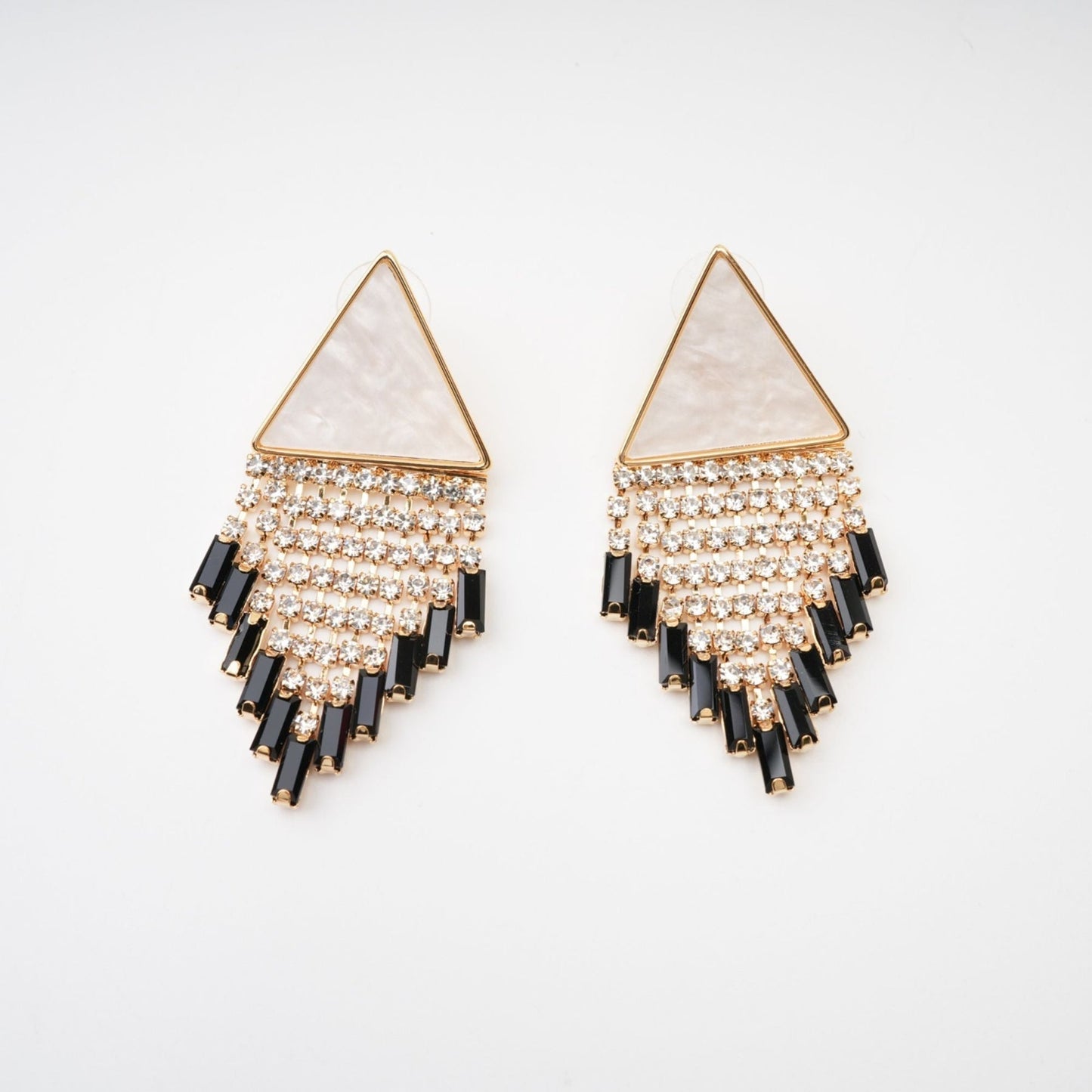 Lisette triangleshape fringed earrings