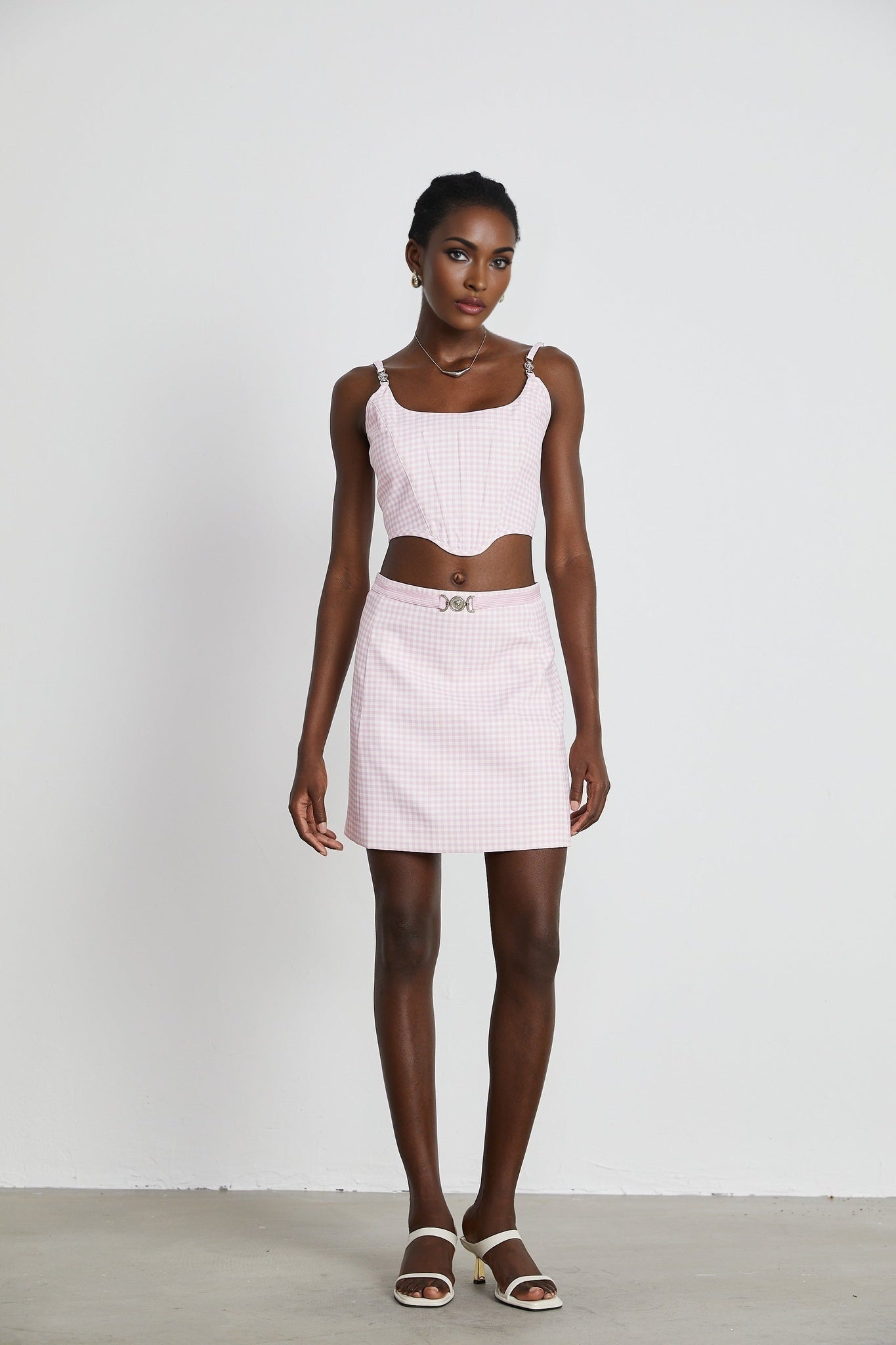 Sandrine ginghamcheck top skirt matching set