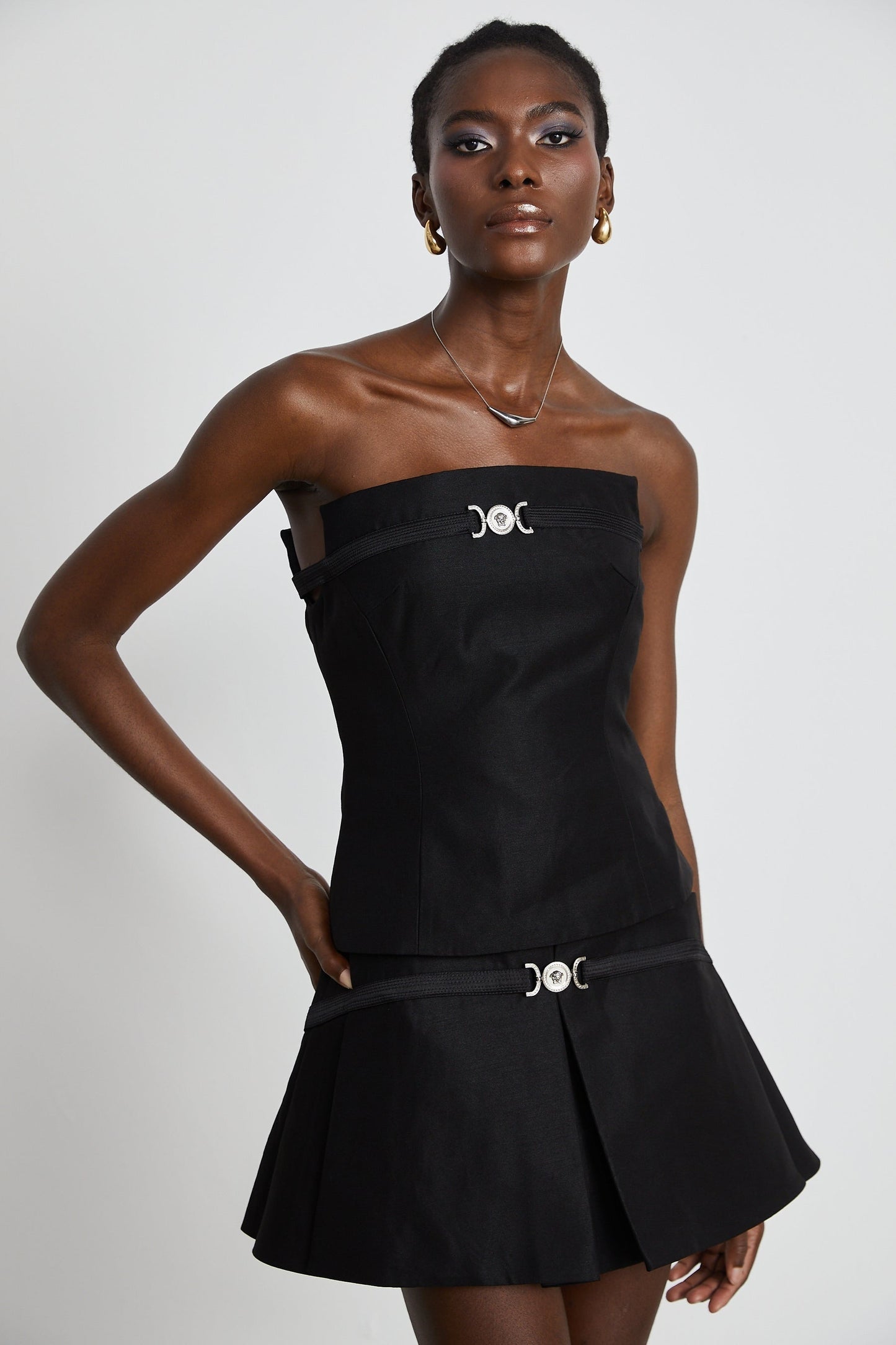 Margaux black top skirt matching set