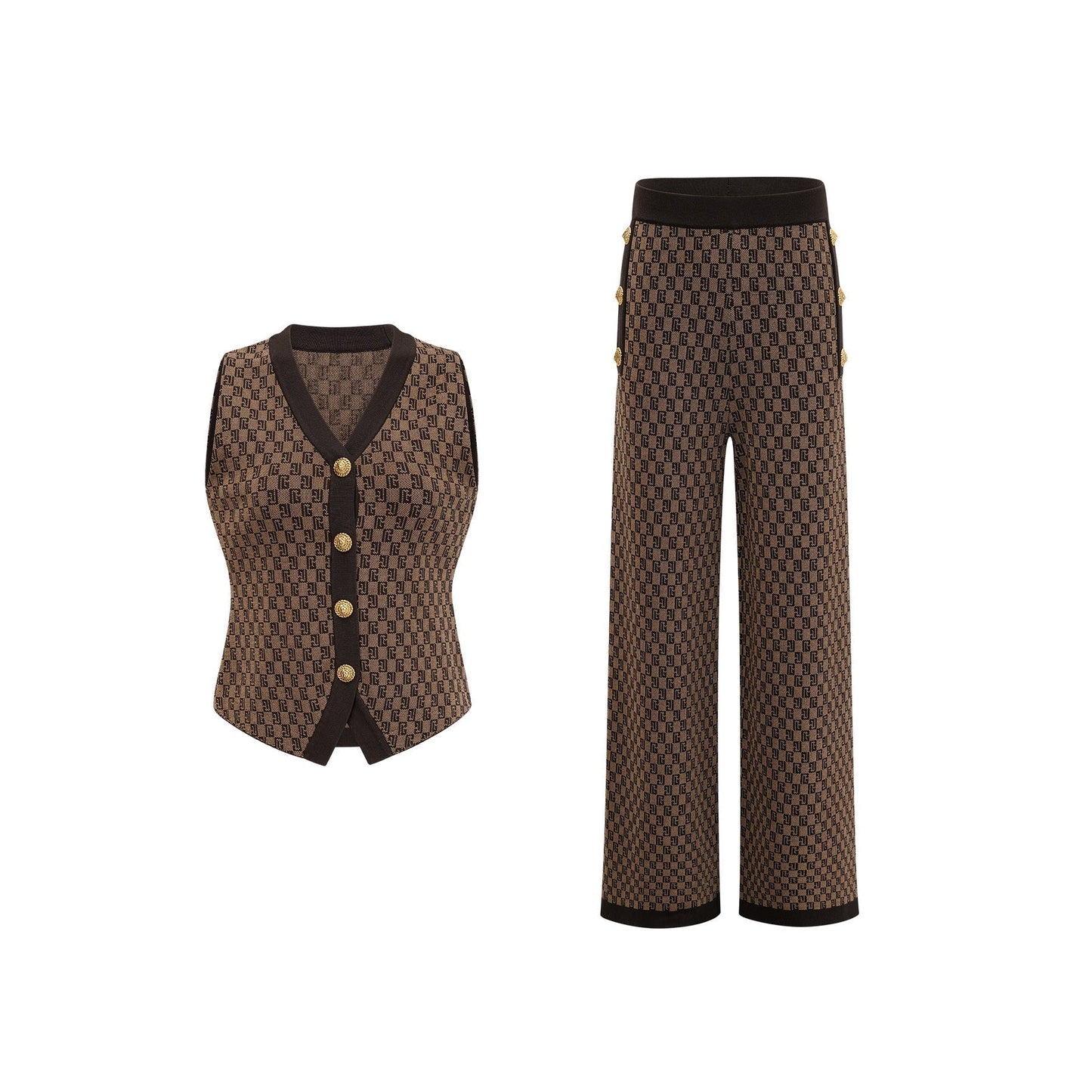 Cyrielle monogramjacquard top trousers matching set