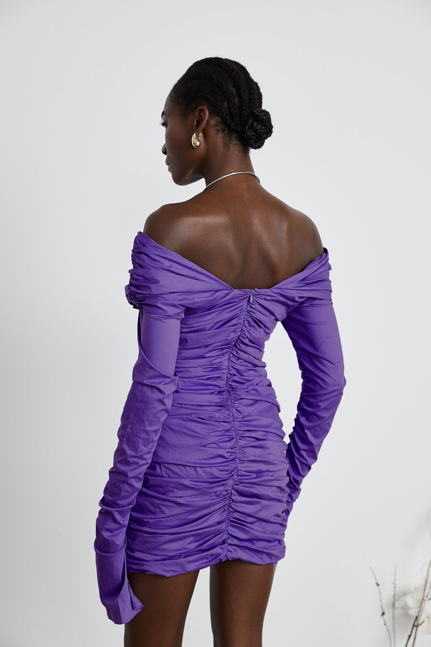 Apolline offshoulder ruched mini dress