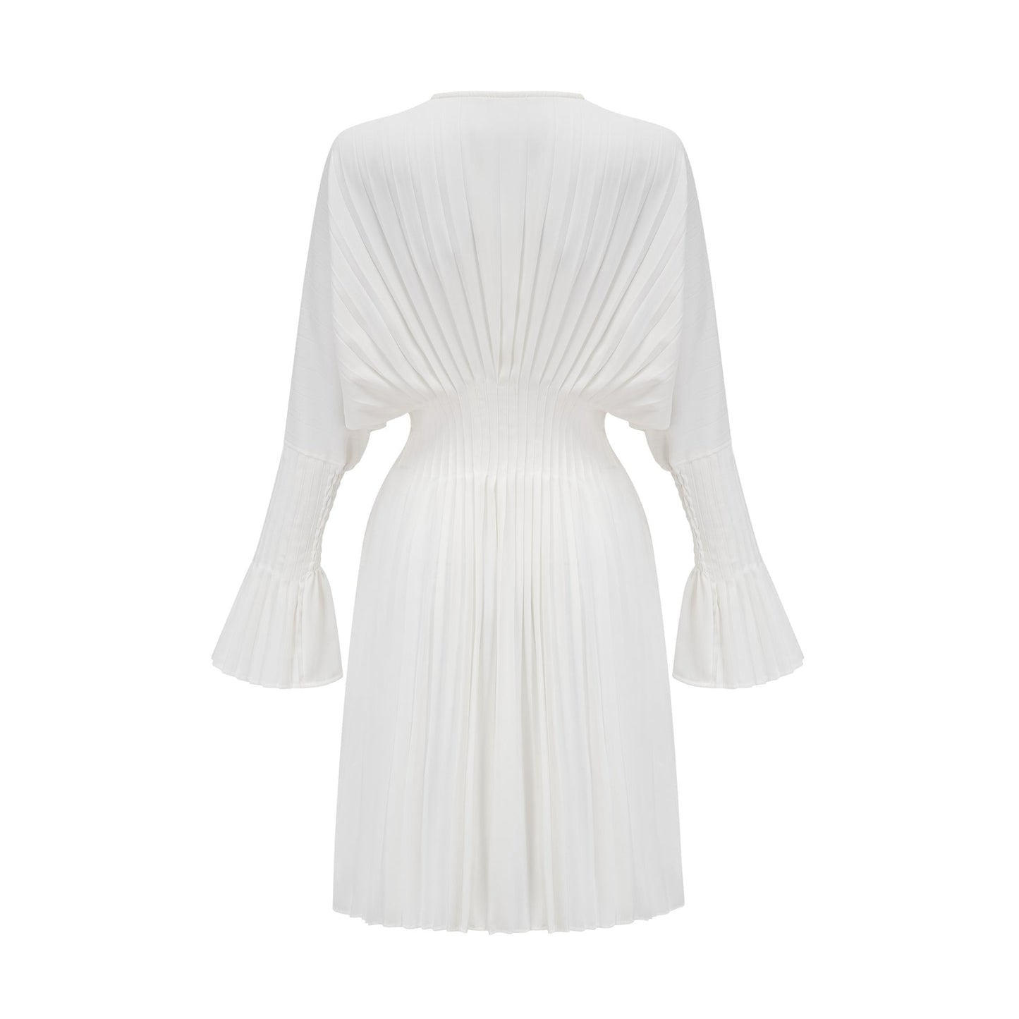 Claudette Vneck pleated mini dress