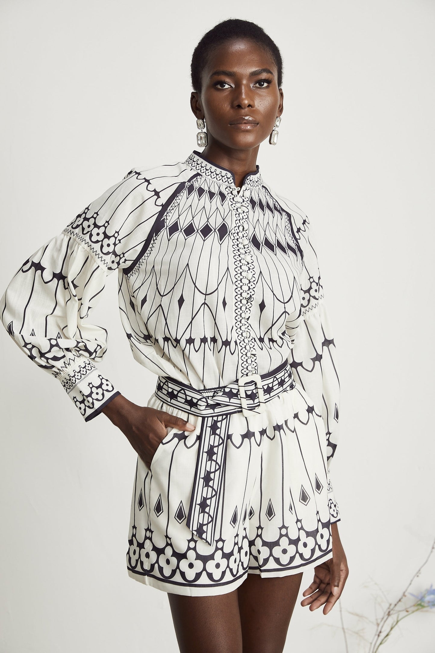 Allie graphicprint shirt shorts matching set