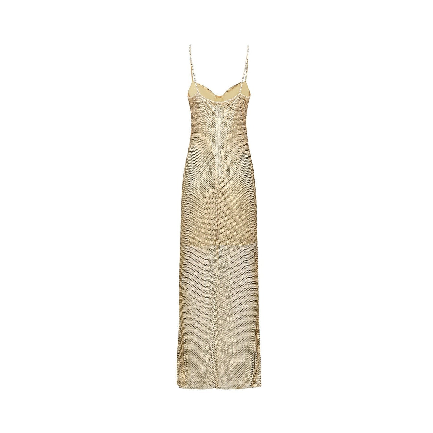 Delphine crystalembellished gold midi dress