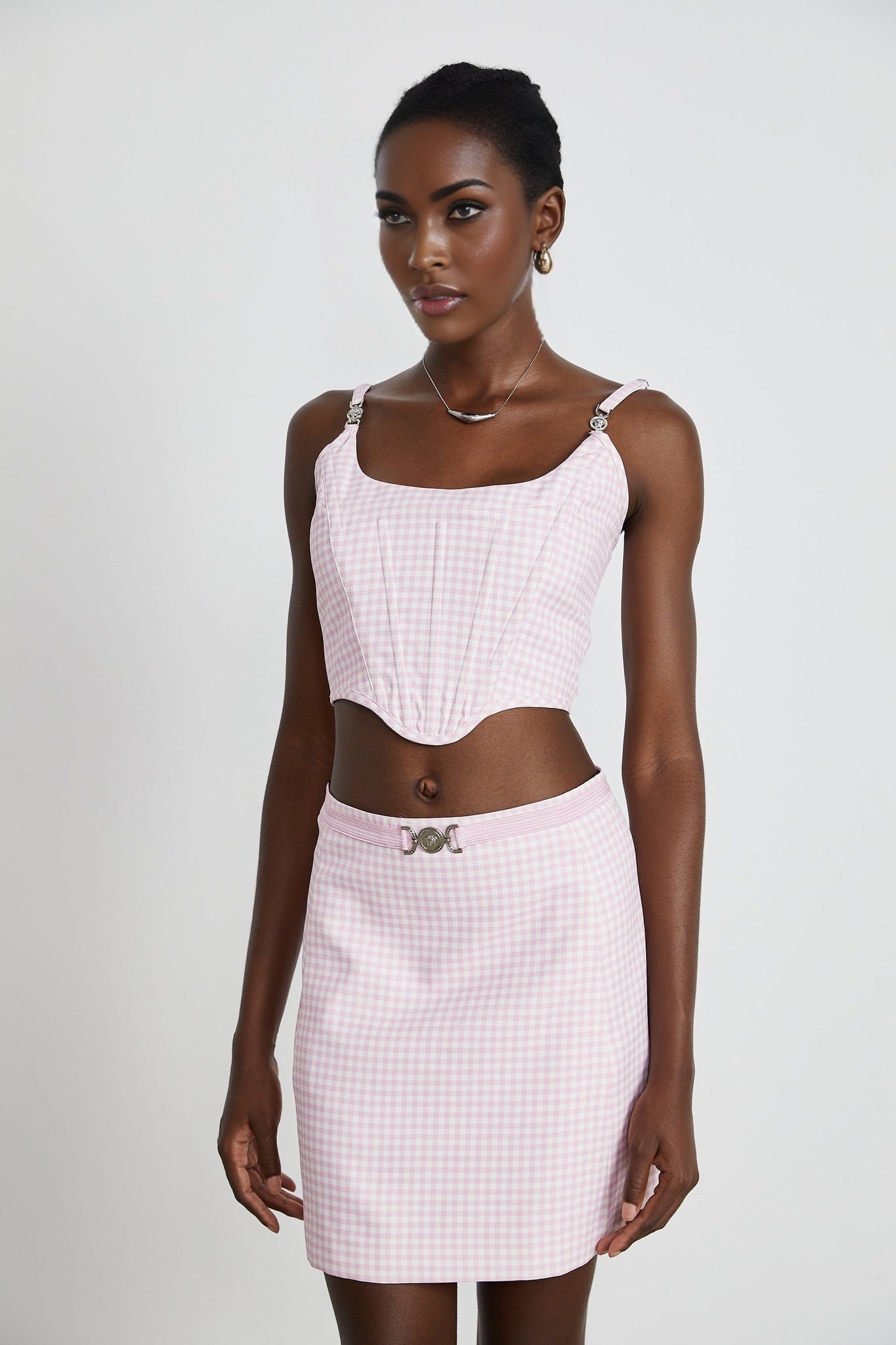 Sandrine ginghamcheck top skirt matching set