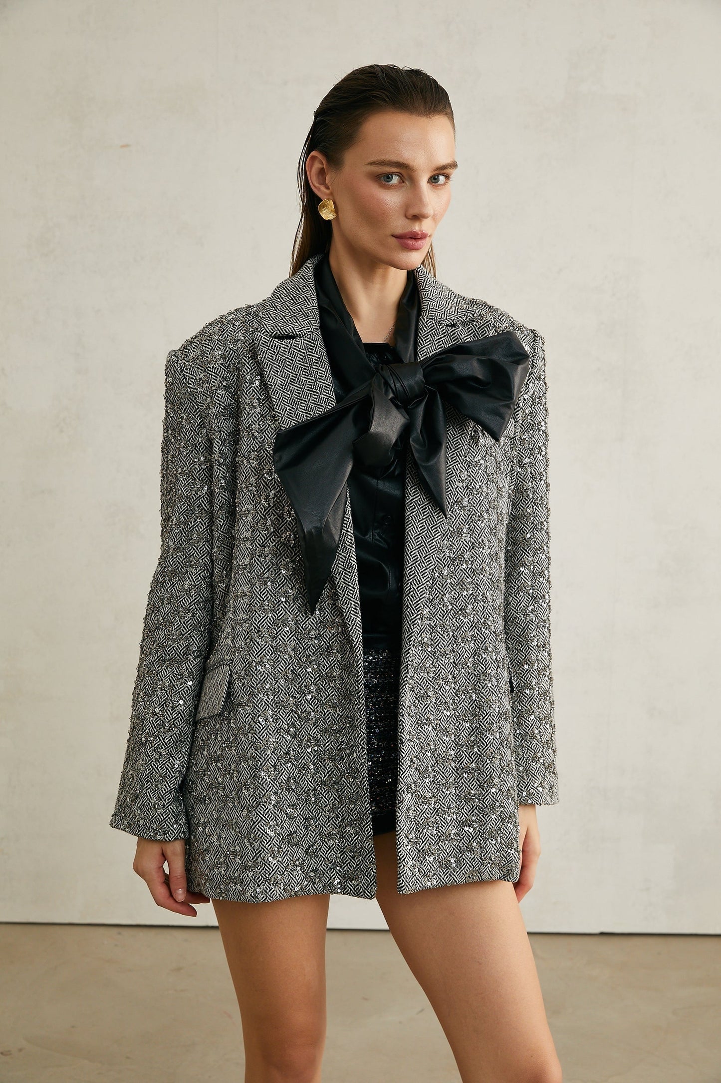 Solène herringboneprint blazer