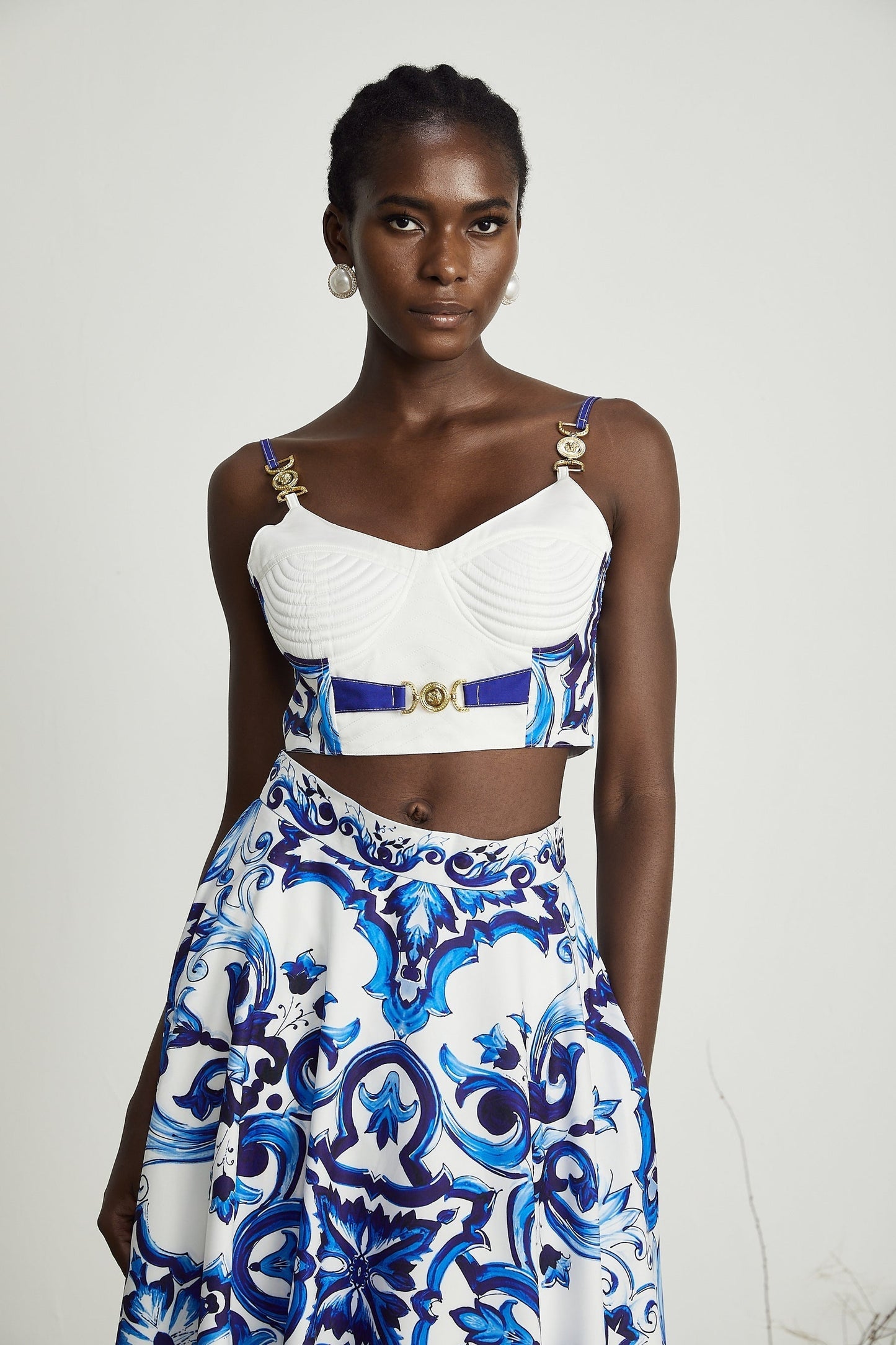 Allegra graphicprinted top skirt matching set