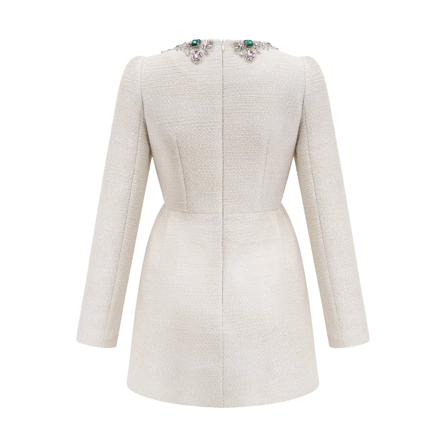 Pauline white tweed beadembellished mini dress
