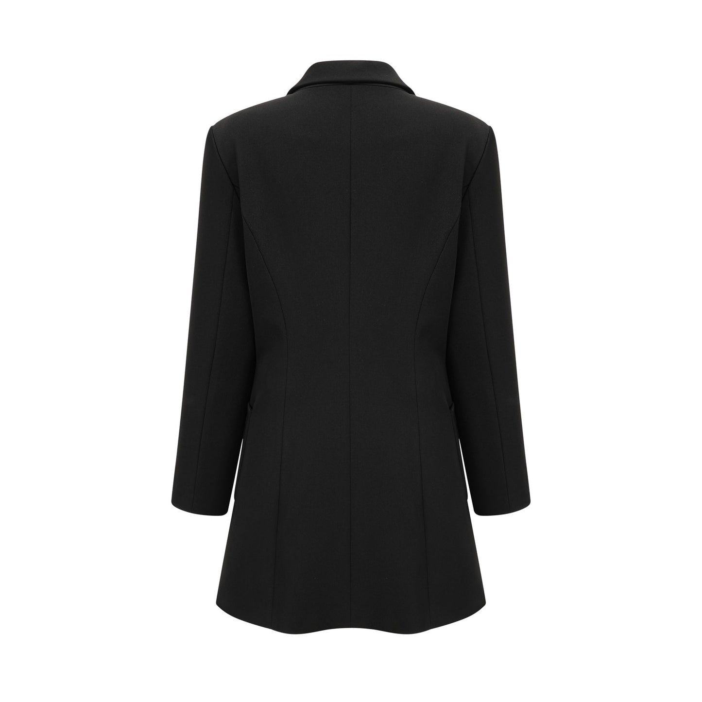 A black blazer dress with singlebreasted design and a fitted silhouette named Aurore