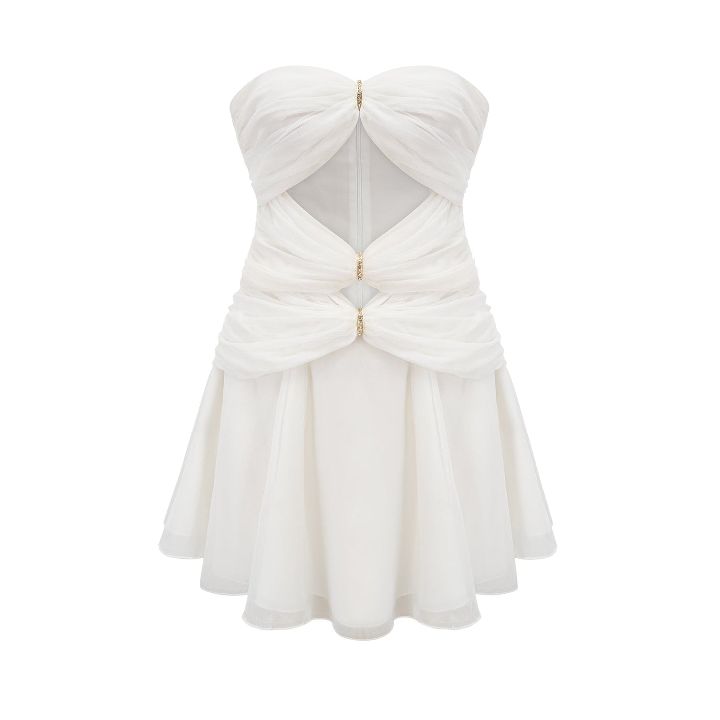 Émilienne cutout pleated offshoulder mini dress