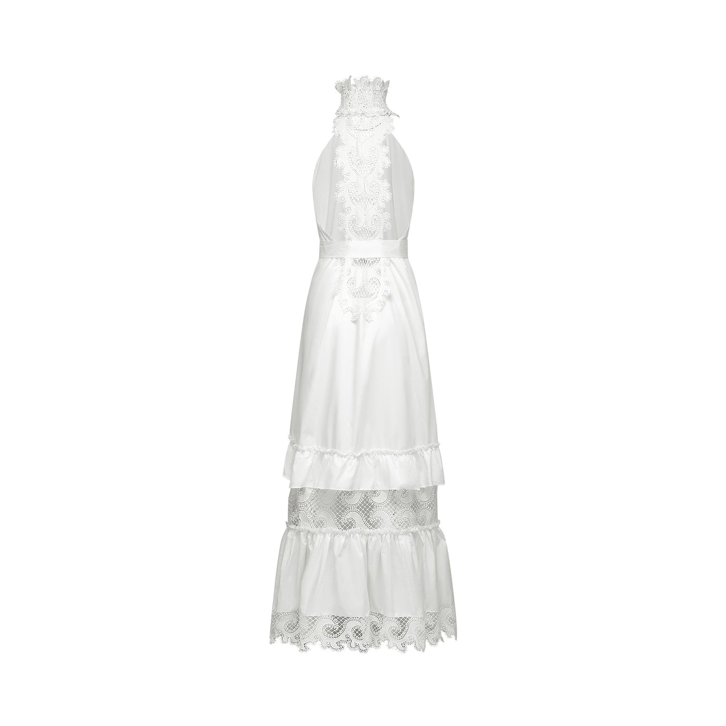Neri white guipurelace midi dress