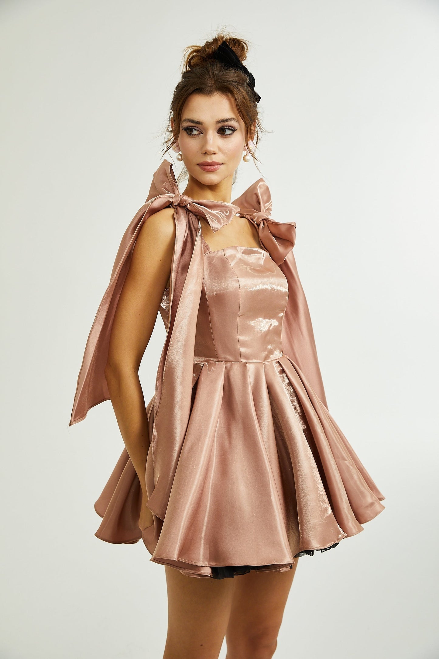Catiana bowdetail flared dress