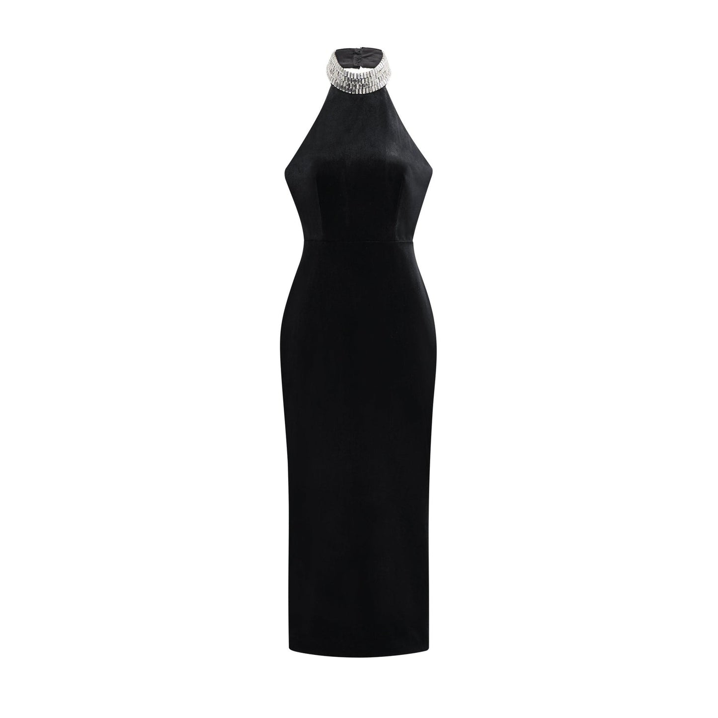 Caisa embellished turtleneck black dress