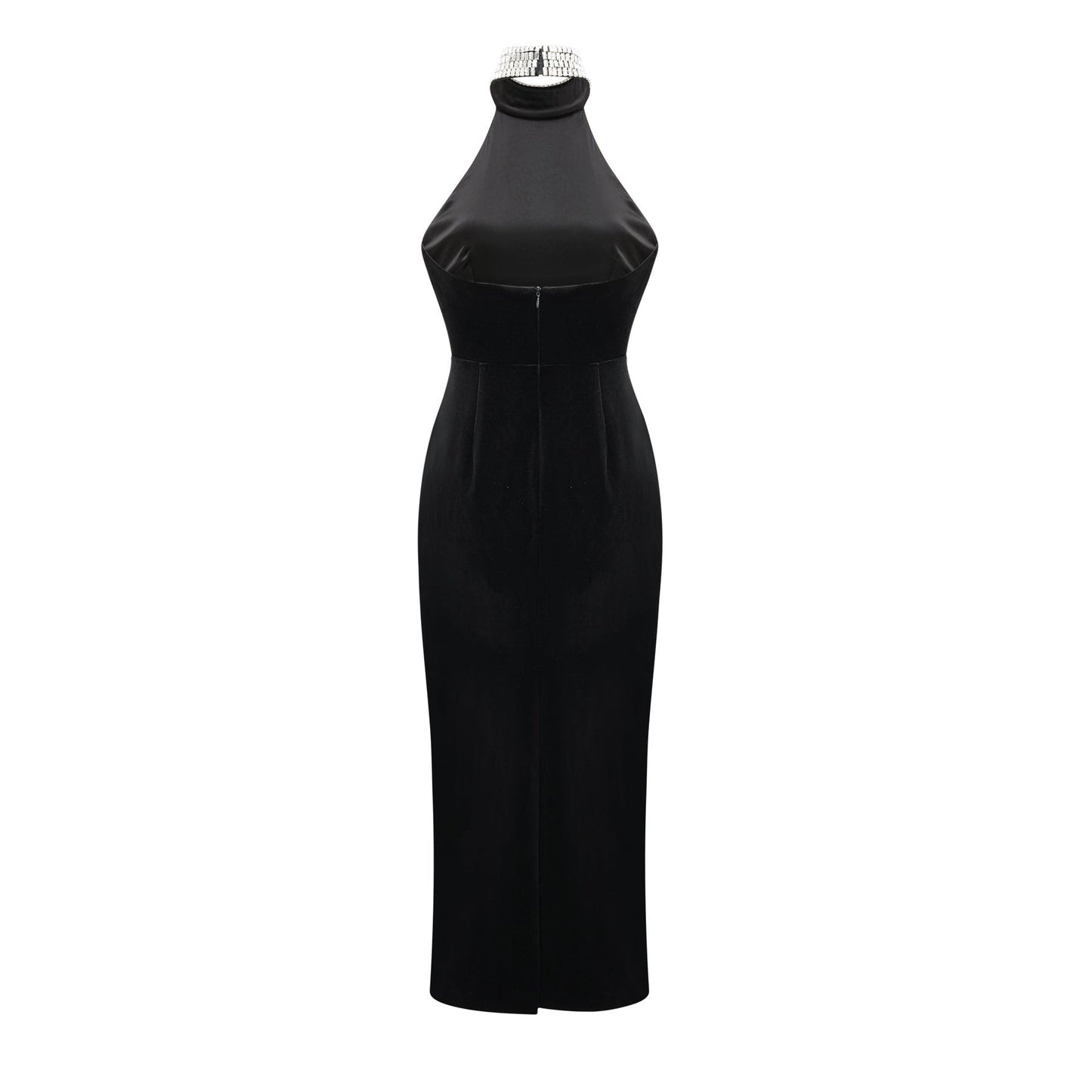 Caisa embellished turtleneck black dress
