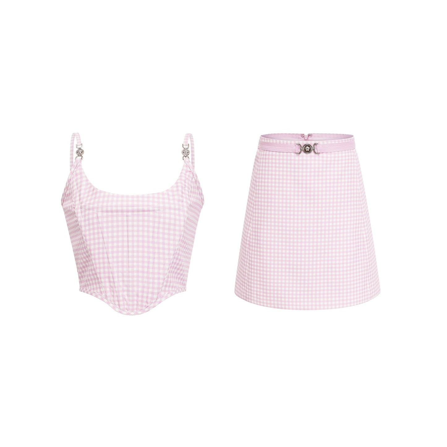 Sandrine ginghamcheck top skirt matching set