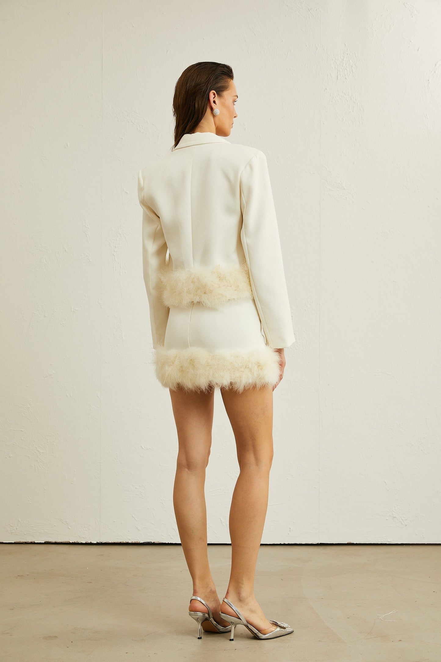 Valérie featherhem blazer skirt matching set