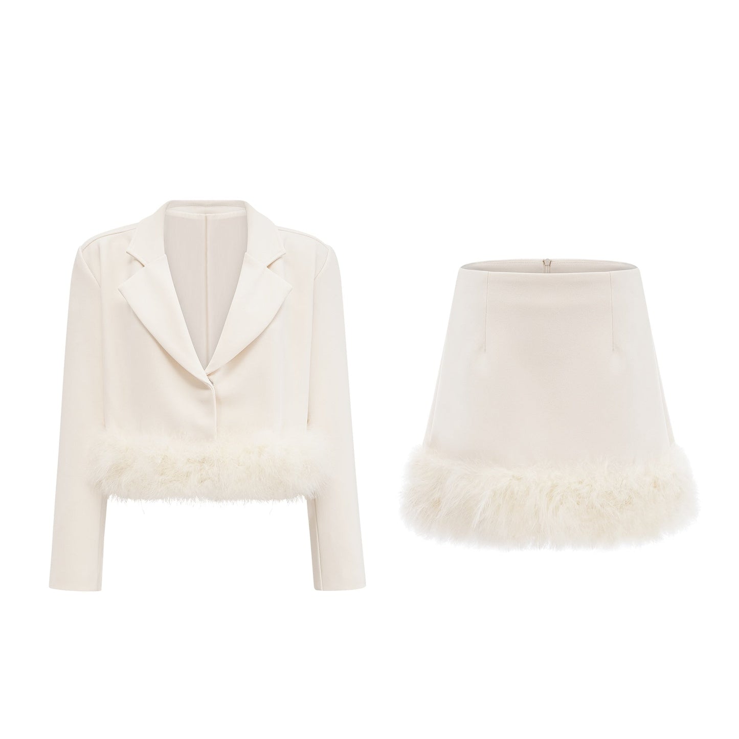 Valérie featherhem blazer skirt matching set