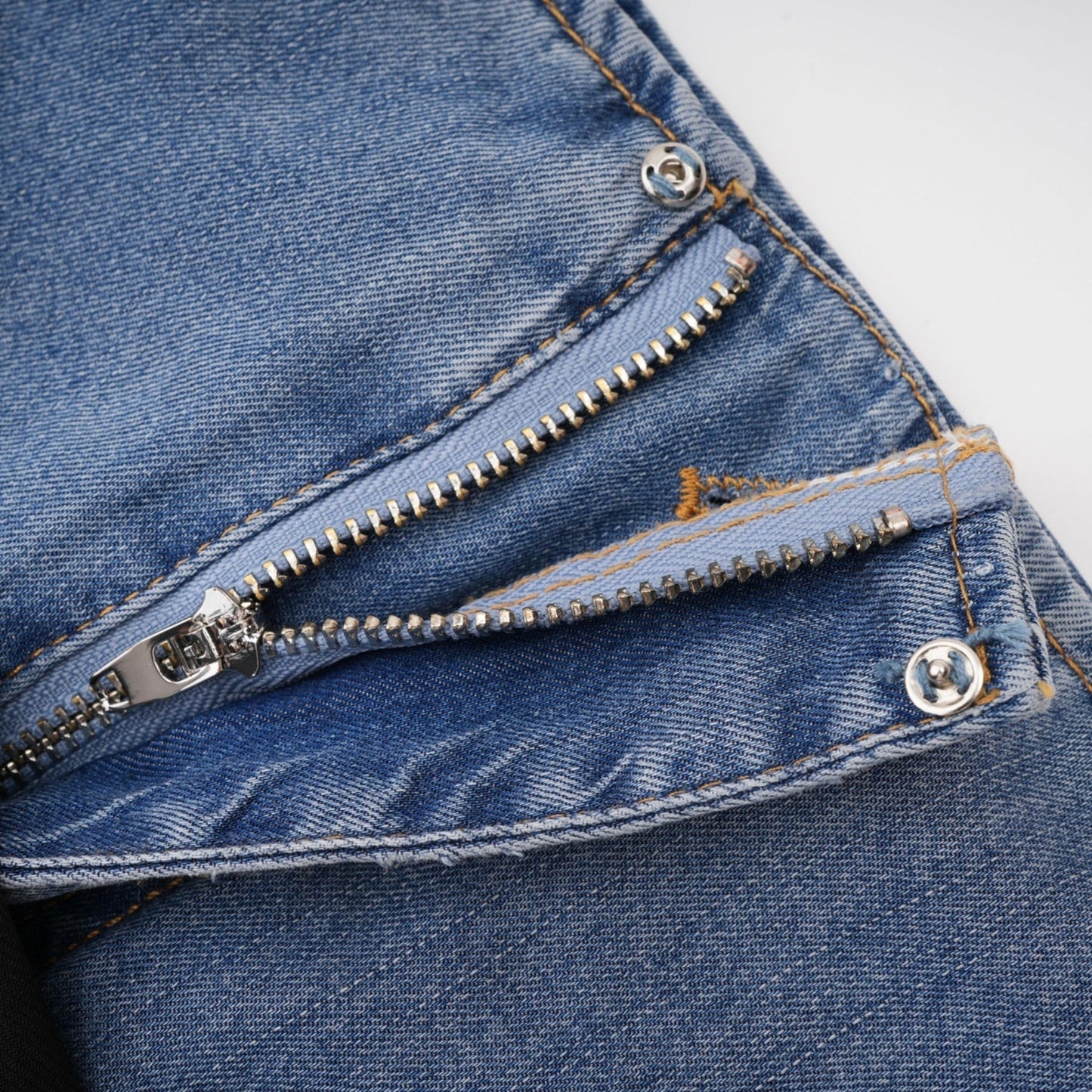 Nala jerseypanelled denim top skirt matching set