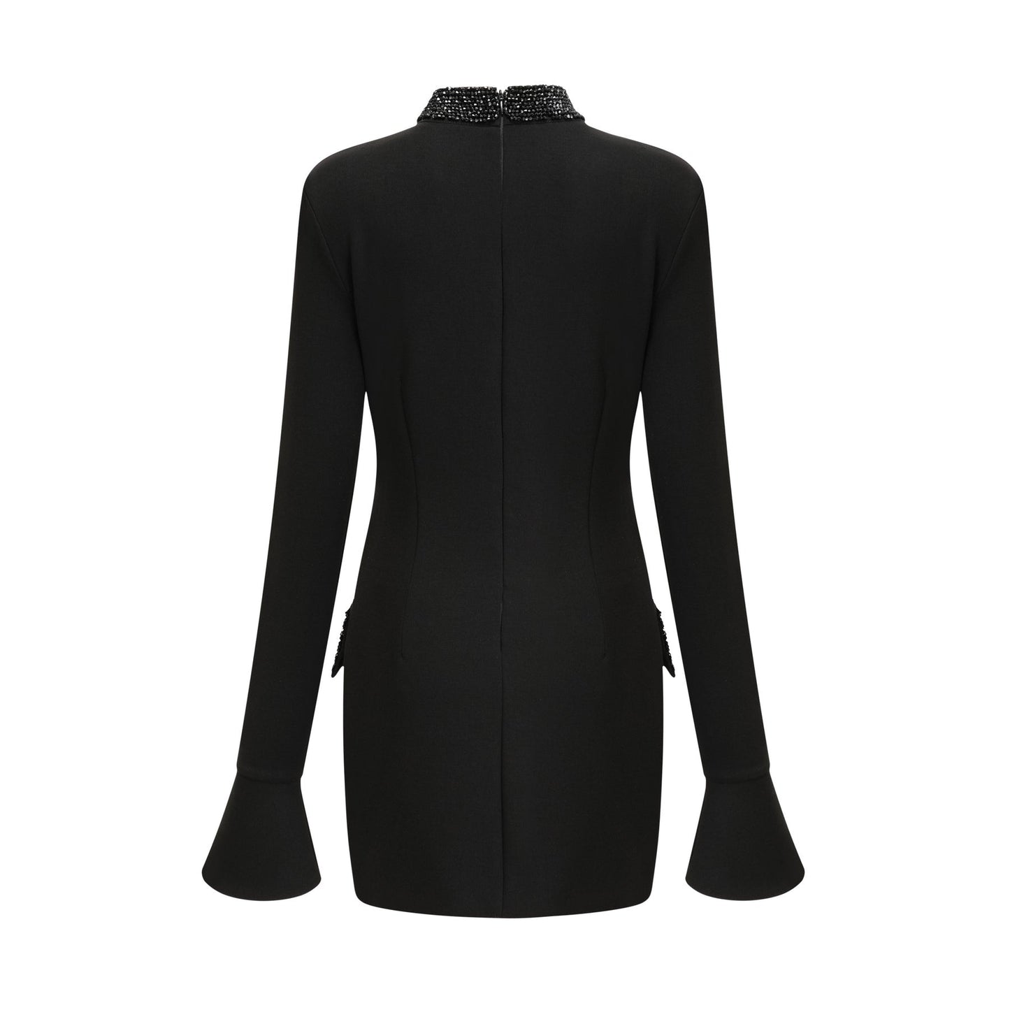 Gaëlle black embellished longsleeved dress