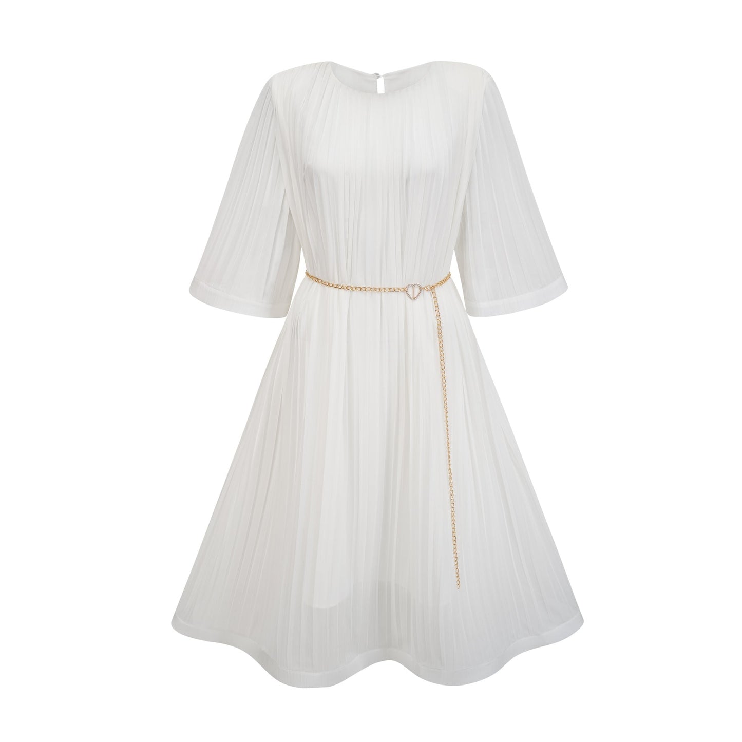 Gaëlle flaredsleeve pleated midi dress