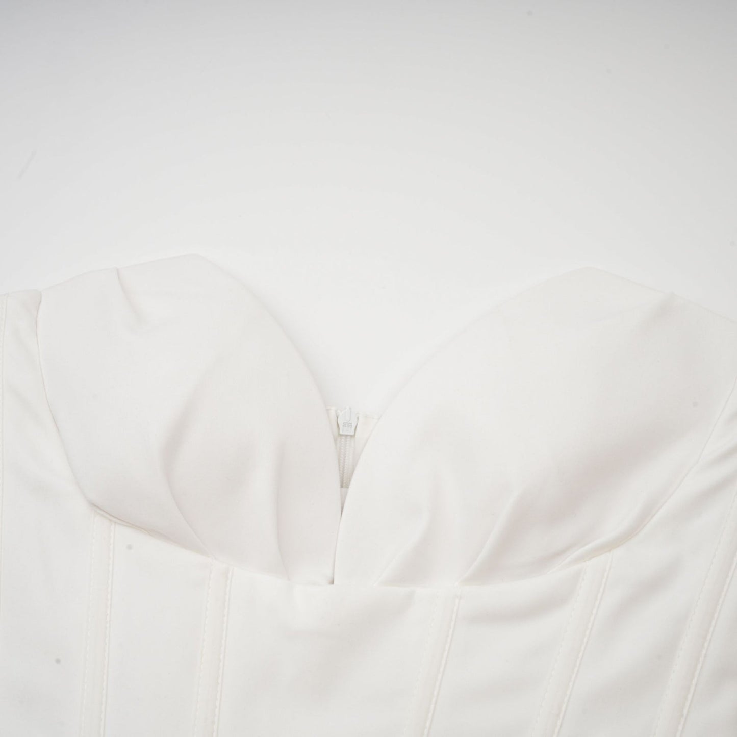 Katherine offshoulder corset midi dress in White