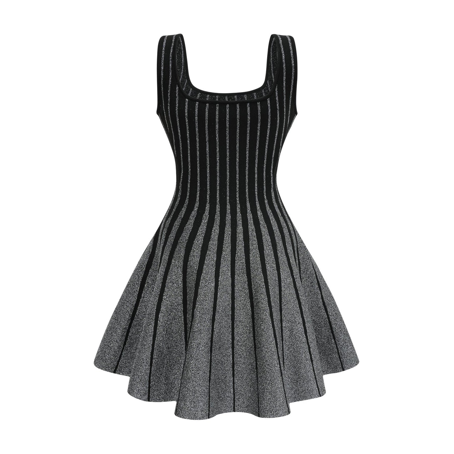 Anouk black glittered flared mini dress