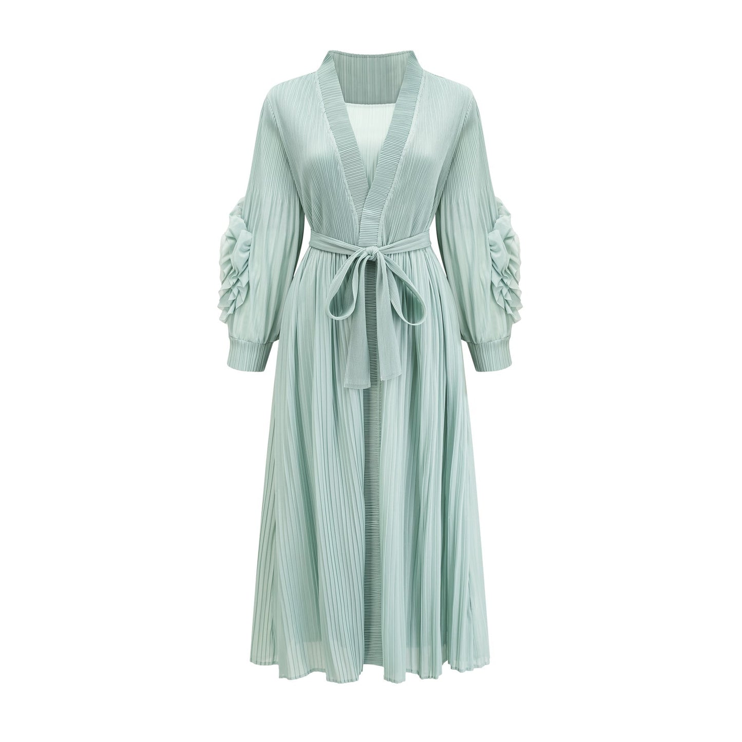Éloïse fauxflower knitted dress coat matching set