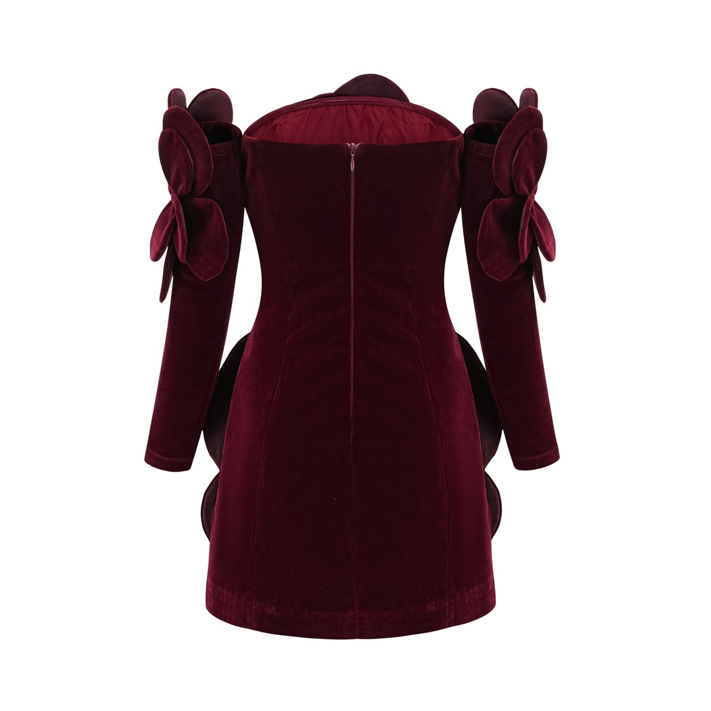 Azura floralappliqué mini dress in Red