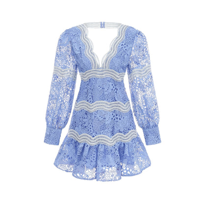 Gaëlle Vneck floral embroidered mini dress