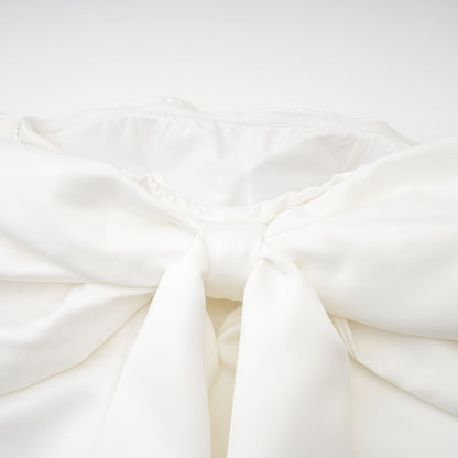 Hélène white oversizebow mini dress