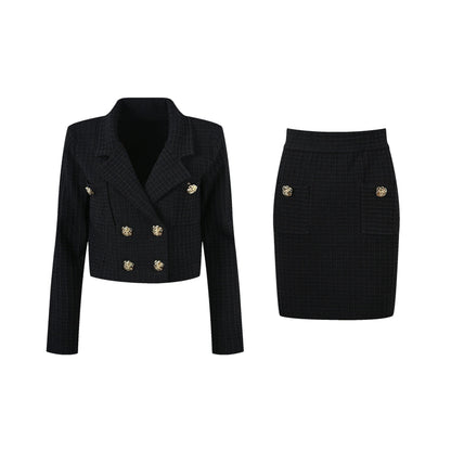 Élodie waffleknit jacket  skirt matching set