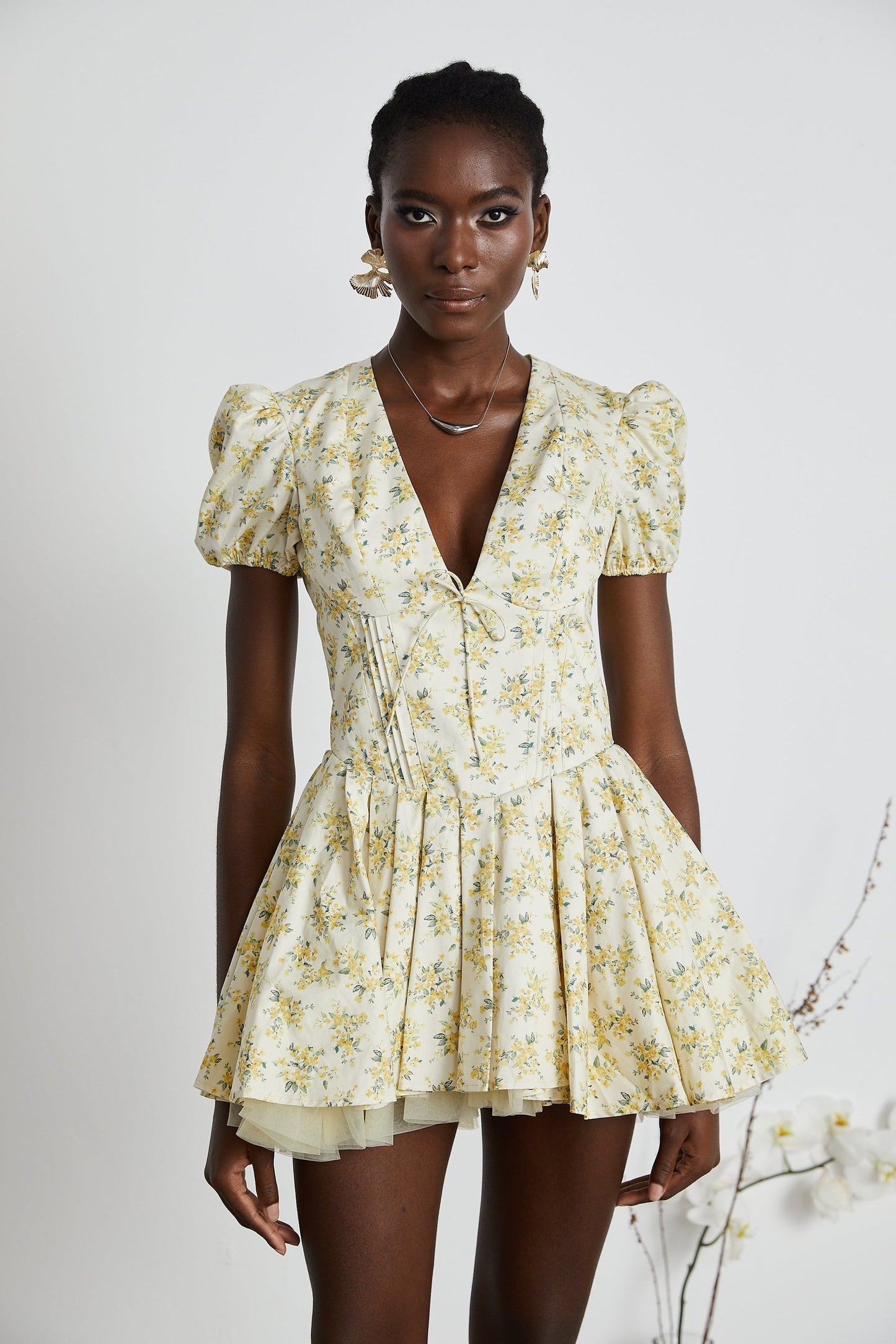 Liane floralprint pleated mini dress