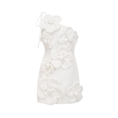 Liane floral offshoulder mini dress in White