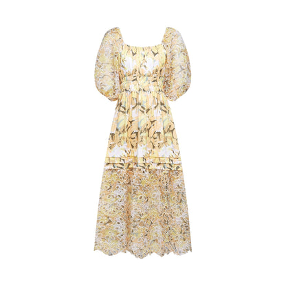 Clémence floralprint cutout midi dress