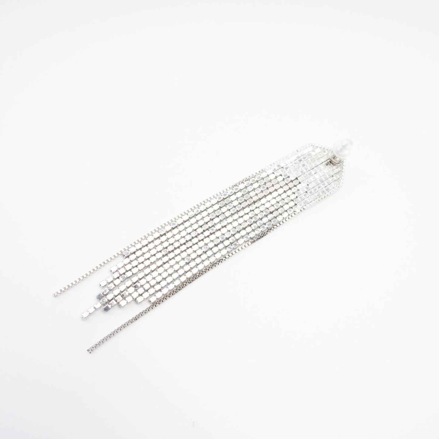 Silverplated fringed drop earrings