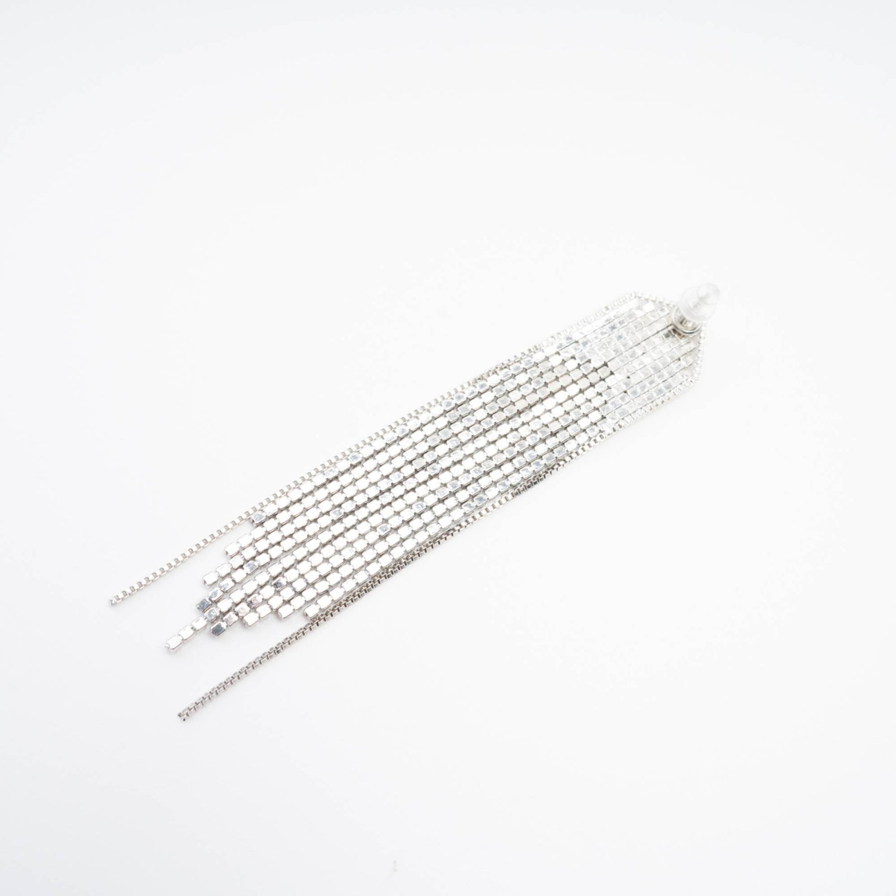 Silverplated fringed drop earrings