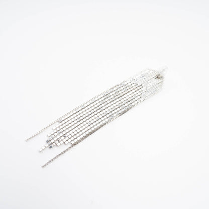 Silverplated fringed drop earrings