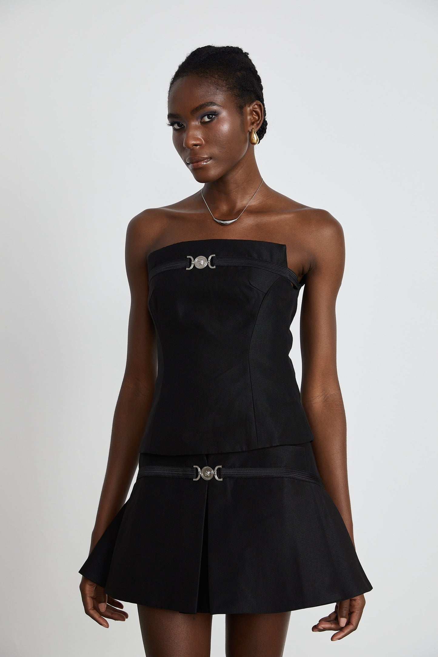 Margaux black top  skirt matching set