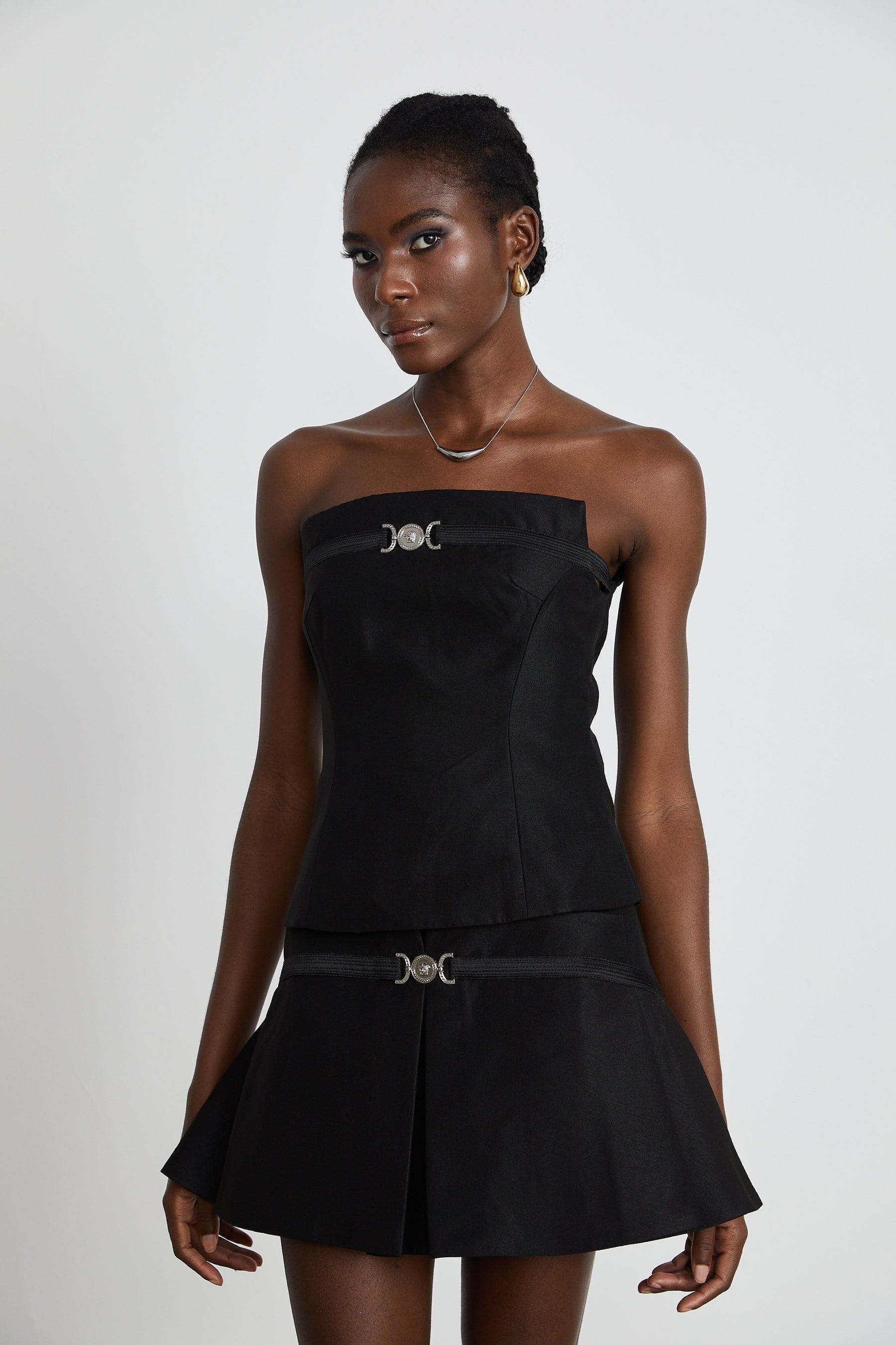 Margaux black top  skirt matching set