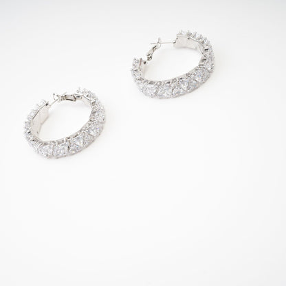 Léa crystalembellished circle earrings