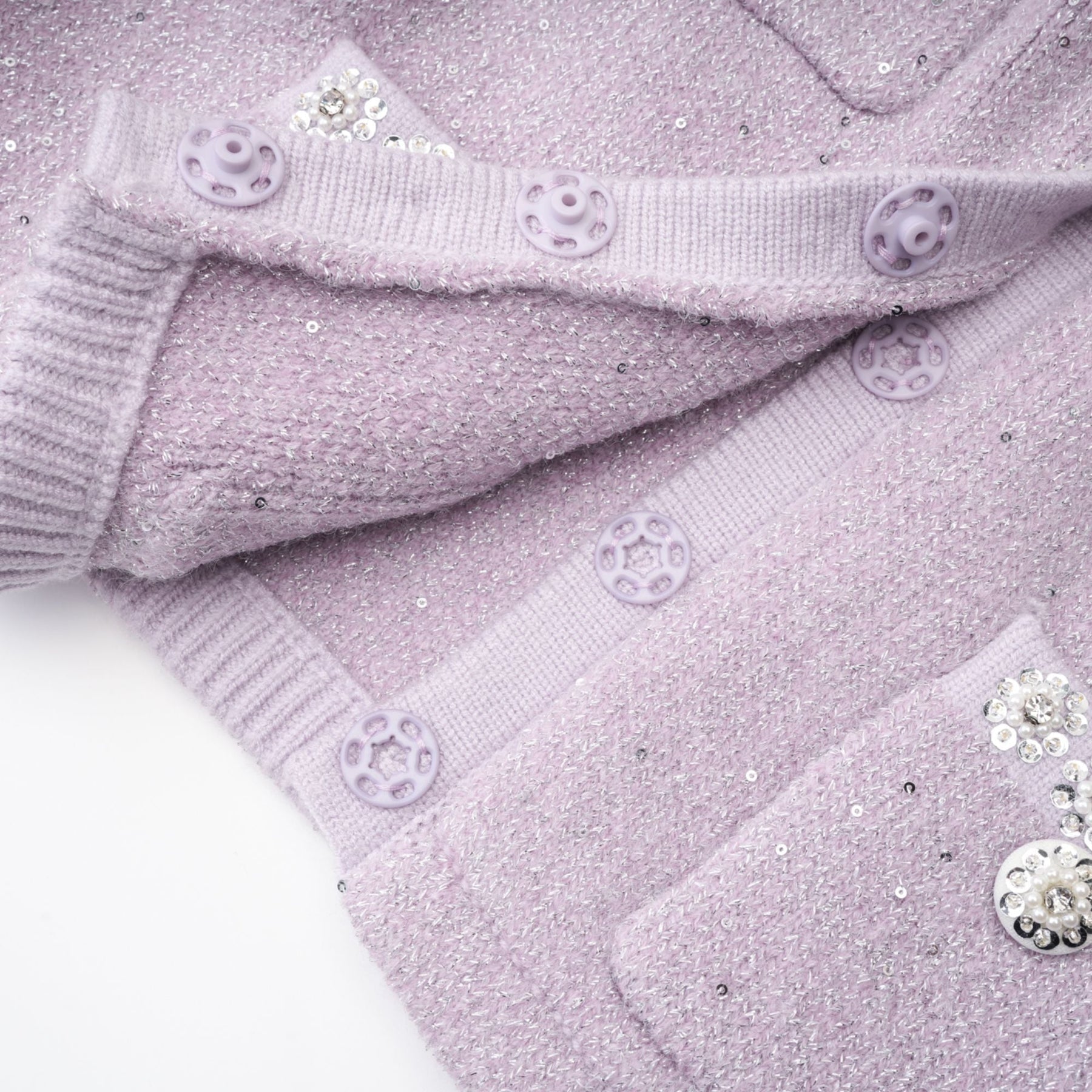 Fabienne purple sequindetail jacket  skirt matching set