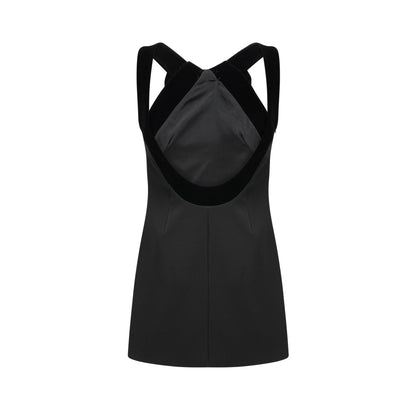 Catriona velvetbow lowback mini dress
